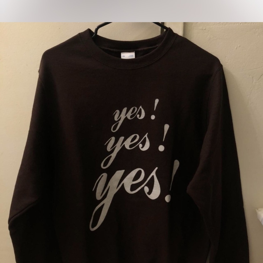 Brown Graphic Yes! Sweater - Picture 2 of 3